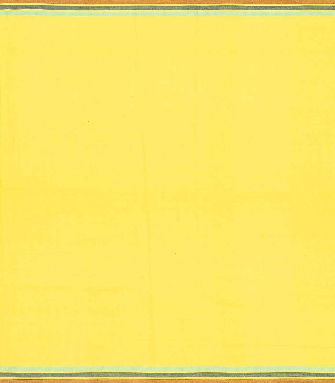 Lemon Yellow Handloom Bhujodi Cotton Saree With Buttas