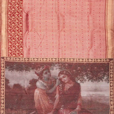 Pink Handloom Kanchipuram Tissue Silk Saree With Diamond Motifs