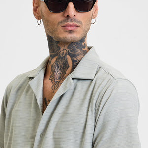 Light Grey Stripes Box Fit Shirt