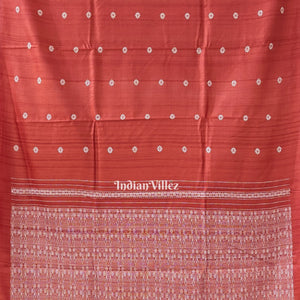 Rust Tribal Theme Gopalpur Tussar Silk Saree