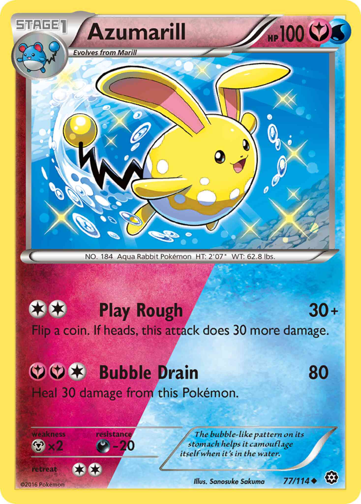 Azumarill - 77/114 - Uncommon [xy11-77] [Non-Holo]