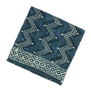 Navy Blue Woven Jaipur Cotton Saree Printed With Floral  Motifs