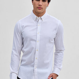 White Solid Oxford Shirt