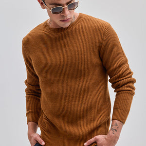Brown Fisherman Knit Sweater