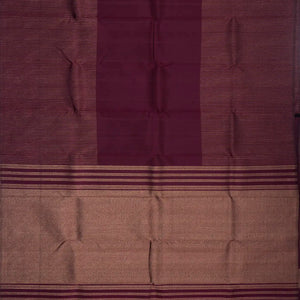 Maroon Handloom Kanchipuram Silk Saree With Stripes