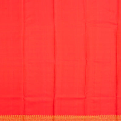 Red Handloom Kanchipuram Silk Saree With Diamond Buttas
