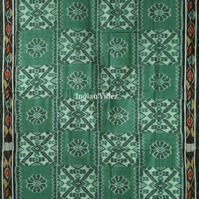 Jade Green Black Maniabandha Odisha Ikat Cotton Saree