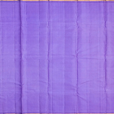 Sandal Handloom Kanchipuram Korvai Silk Saree With Lavender Border