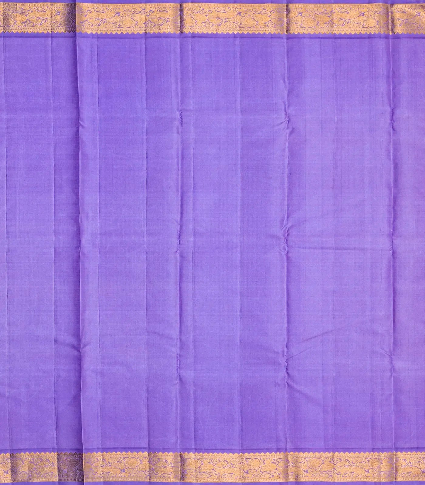 Sandal Handloom Kanchipuram Korvai Silk Saree With Lavender Border
