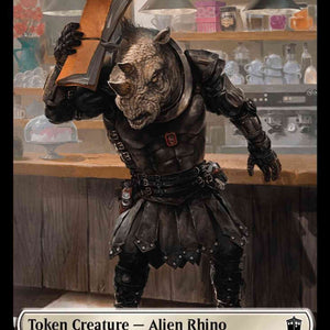 Alien Rhino Token (03) // Alien Warrior Token (14) [Universes Beyond: Doctor Who: Tokens] [Non-Foil]