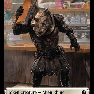 Alien Rhino Token (03) // Alien Warrior Token (14) [Universes Beyond: Doctor Who: Tokens] [Non-Foil]