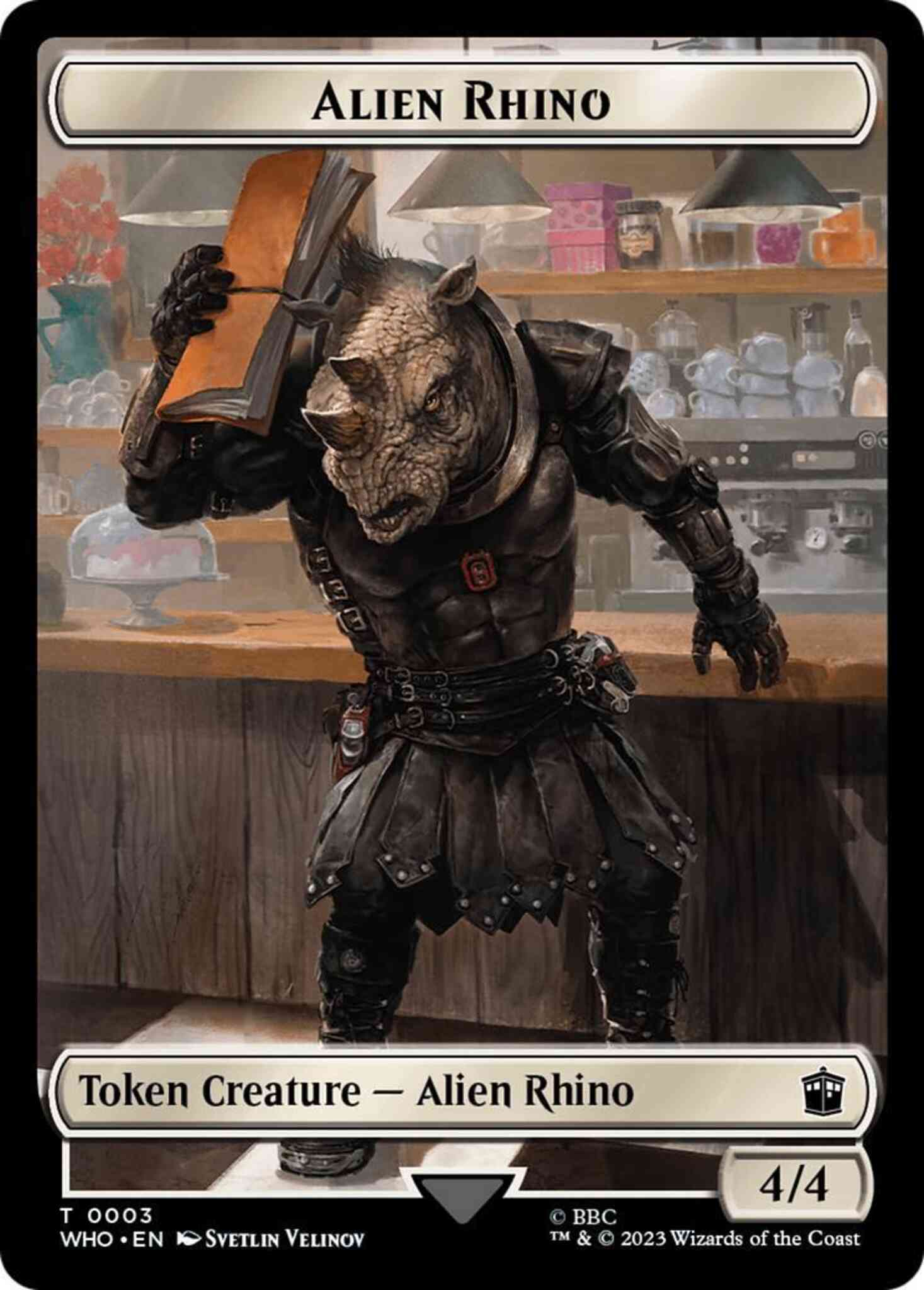 Alien Rhino Token (03) // Alien Warrior Token (14) [Universes Beyond: Doctor Who: Tokens] [Non-Foil]