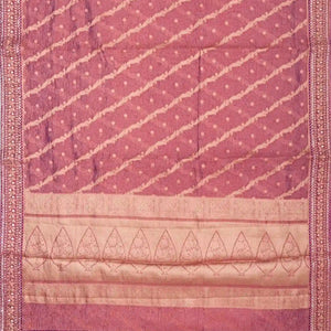 Peach Woven Crushed Tissue Saree With Embroidery