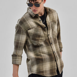 Brown Double Pocket Flannel Overshirt