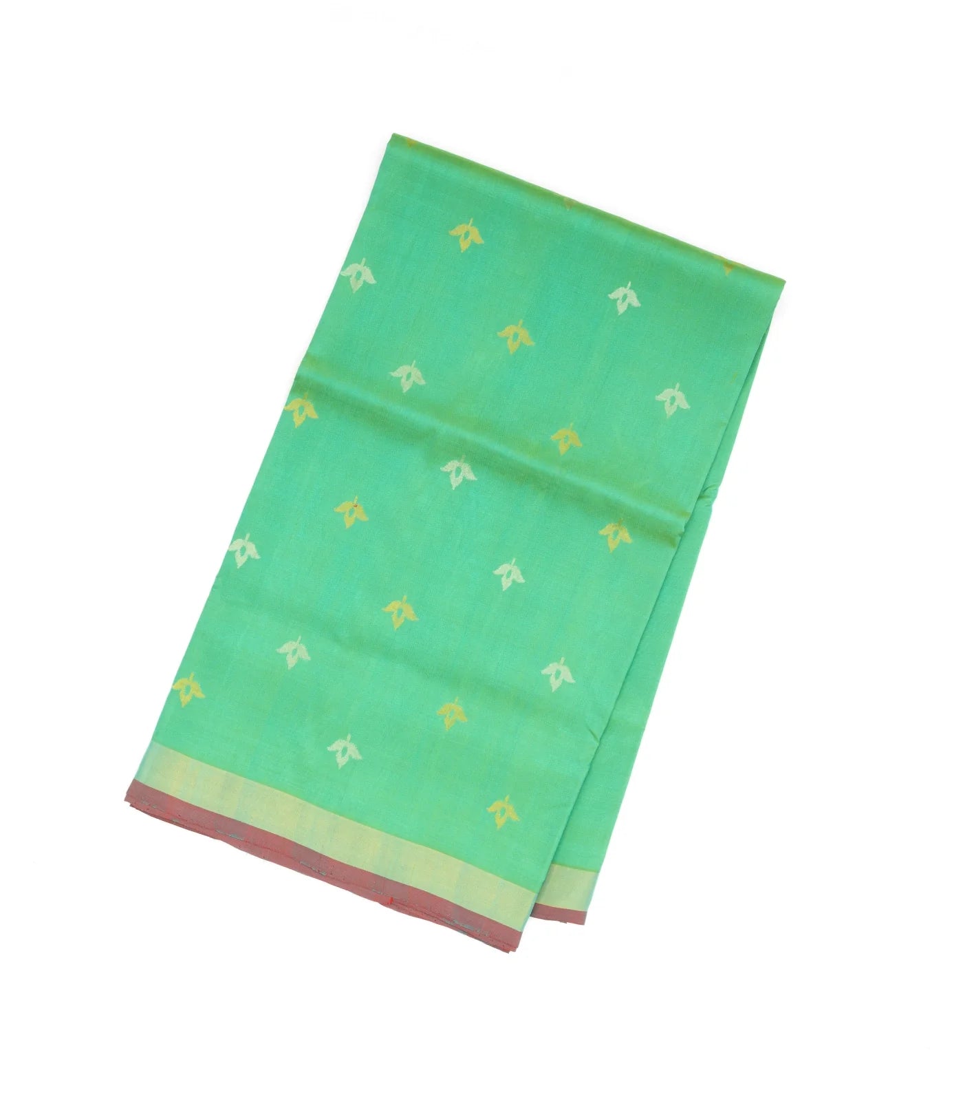 Aquamarine Handloom Uppada Silk Saree With Floral Zari Buttas