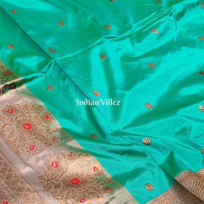 Sea Green Pure Banarasi Katan Silk Saree