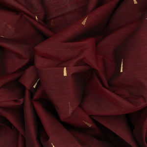 Maroon Handloom Kanchi Cotton Saree With Tree Buttas