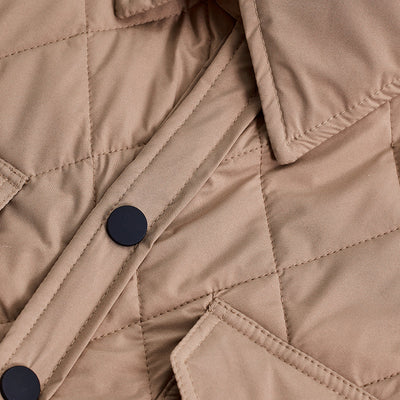 Beige Double Pocket Relaxed Fit Jacket
