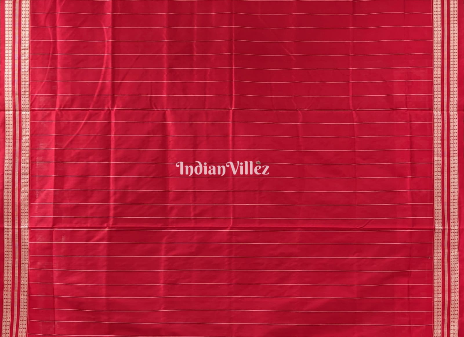 Brick Red Laxmi Pada Sankha & Jhoti Theme Sambalpuri Ikat Silk Saree