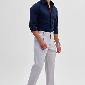 Dark Blue Stretchable Slim Fit Shirt