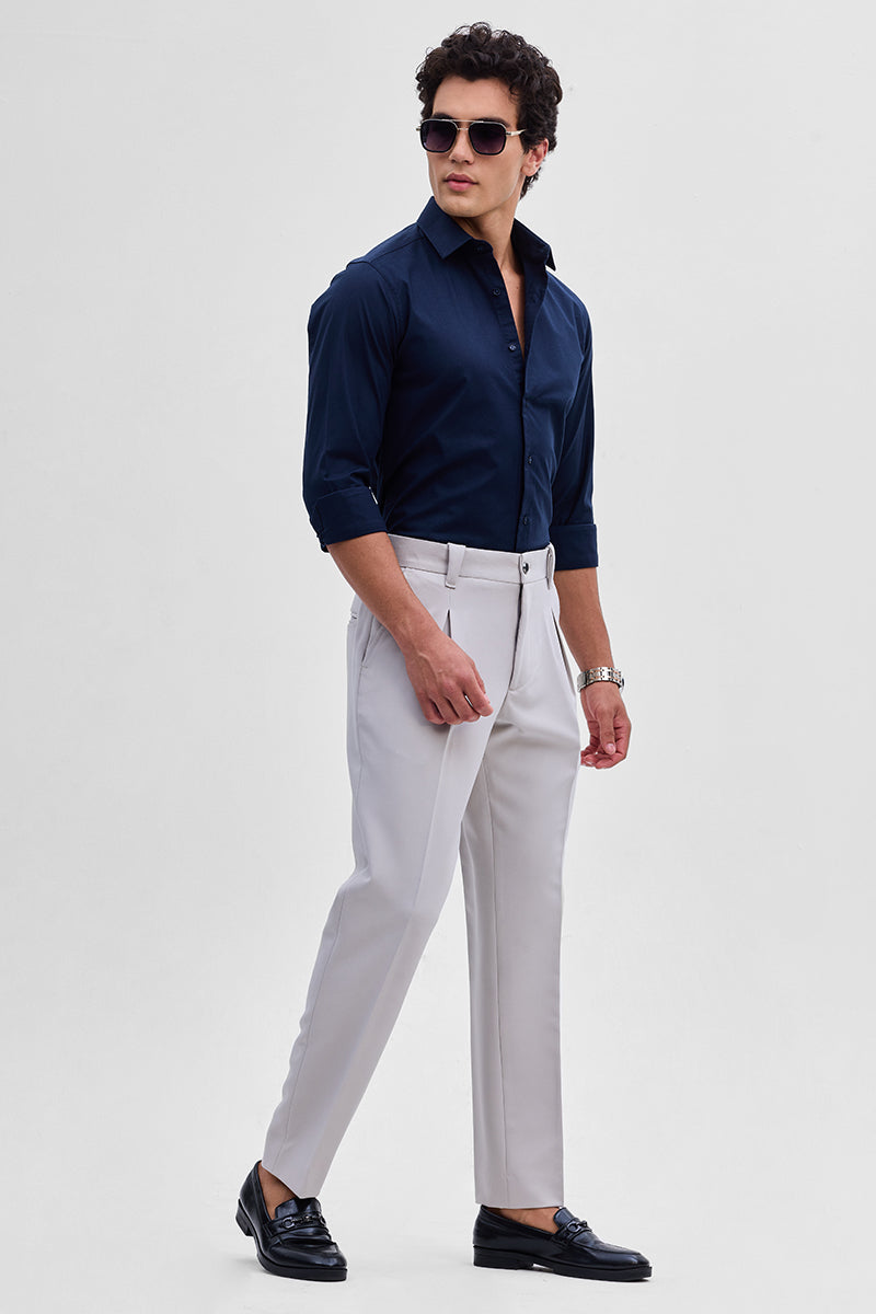 Dark Blue Stretchable Slim Fit Shirt