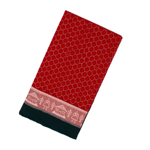 Crimson Handloom Orissa Cotton Saree With Tie & Dye Jaal Motifs