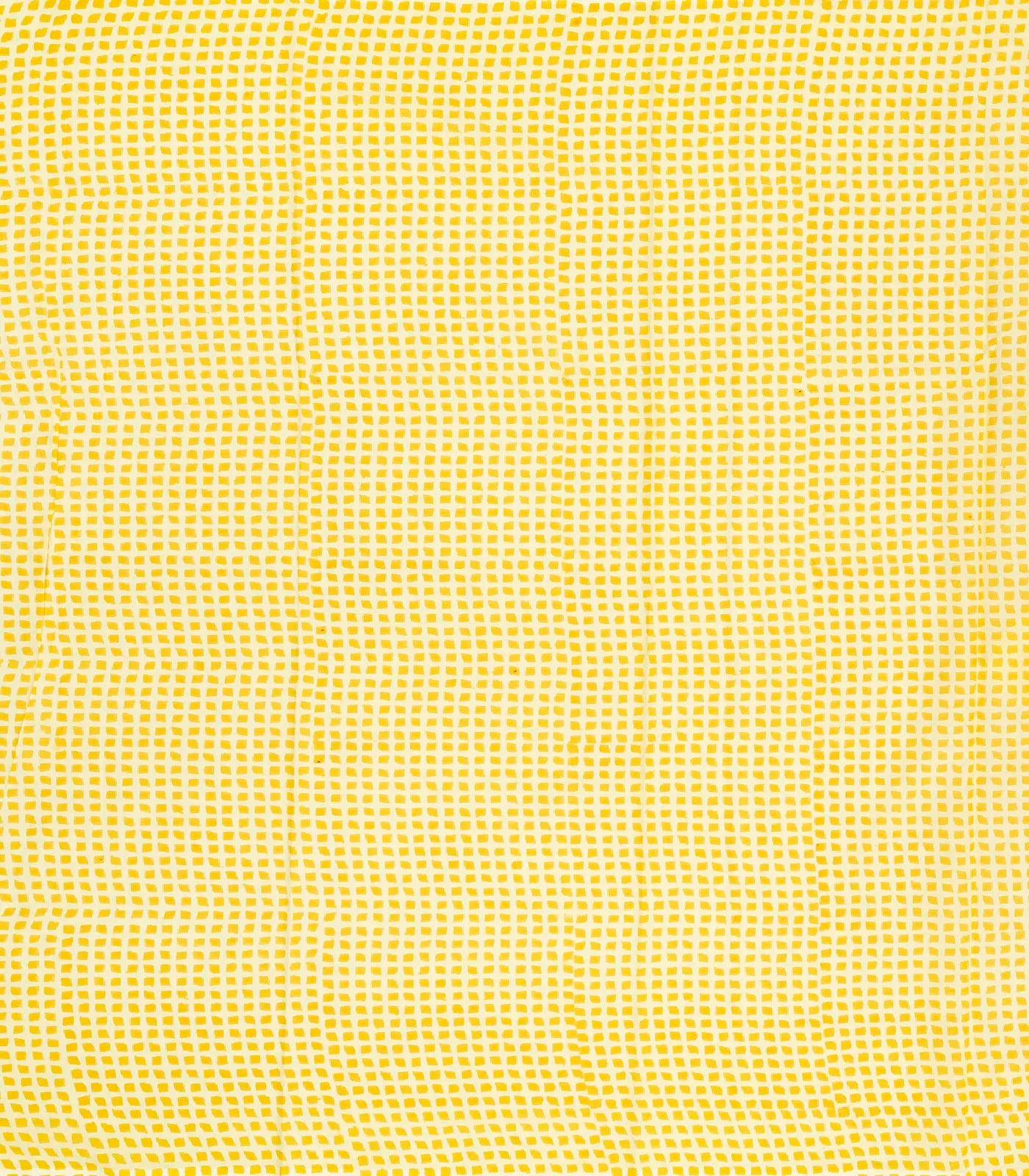 Light Yellow Woven Jaipur Cotton Saree With Mustard Printed Floral Motifs