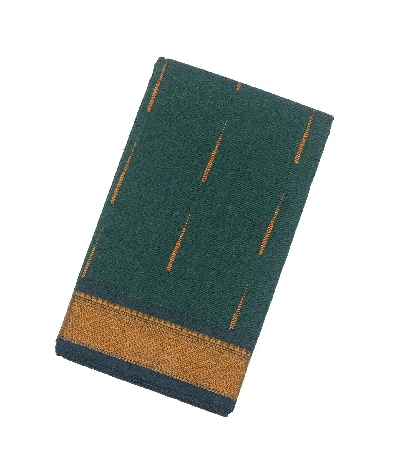 Sea Green Handloom Kanchi Cotton Saree With Raindrop Buttas