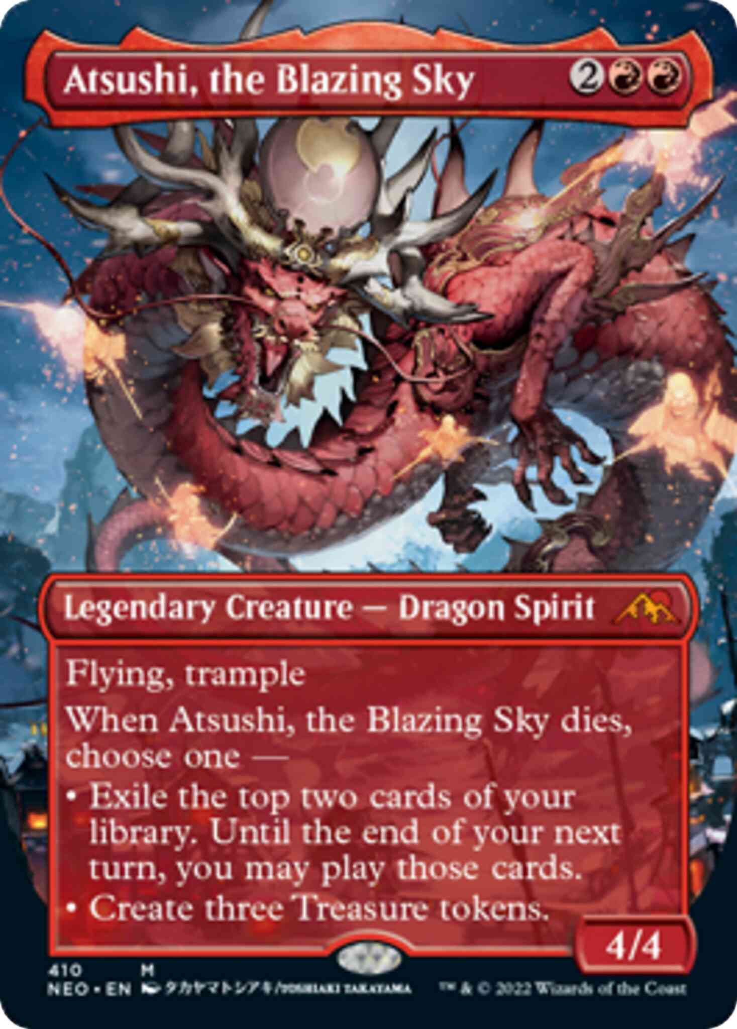 Atsushi, the Blazing Sky [410] [Borderless] [Kamigawa:: Neon Dynasty] [Non-Foil]
