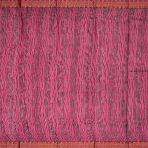 Maroon Woven Chanderi Cotton Saree With Printed Motifs