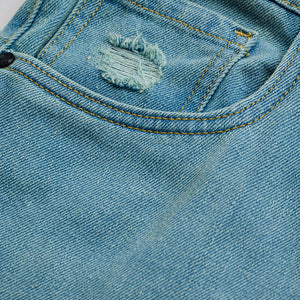 Light Blue Distressed Baggy Fit Jeans