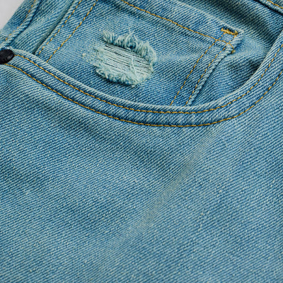 Light Blue Distressed Baggy Fit Jeans