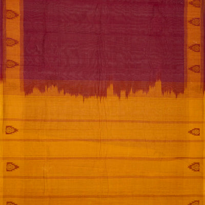 Crimson Handloom Rasipuram Cotton Saree With Contrast Border