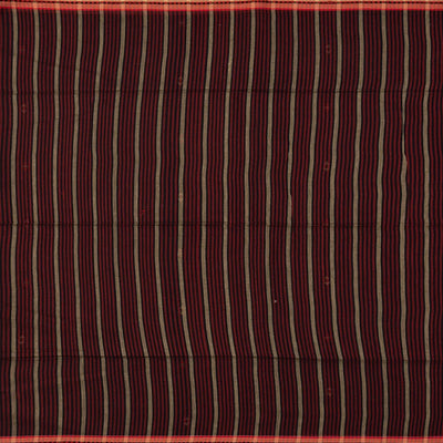 Black Handloom Bengal Cotton Saree With Diamond Motifs