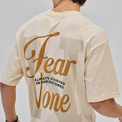 Fear None Beige Oversized T-Shirt