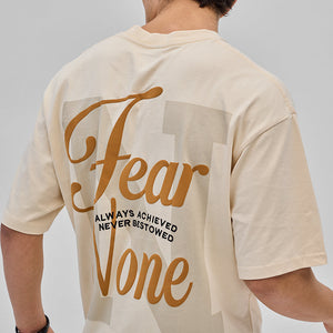 Fear None Beige Oversized T-Shirt