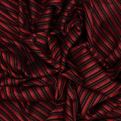 Black Handloom Bengal Cotton Saree With Floral Stripes