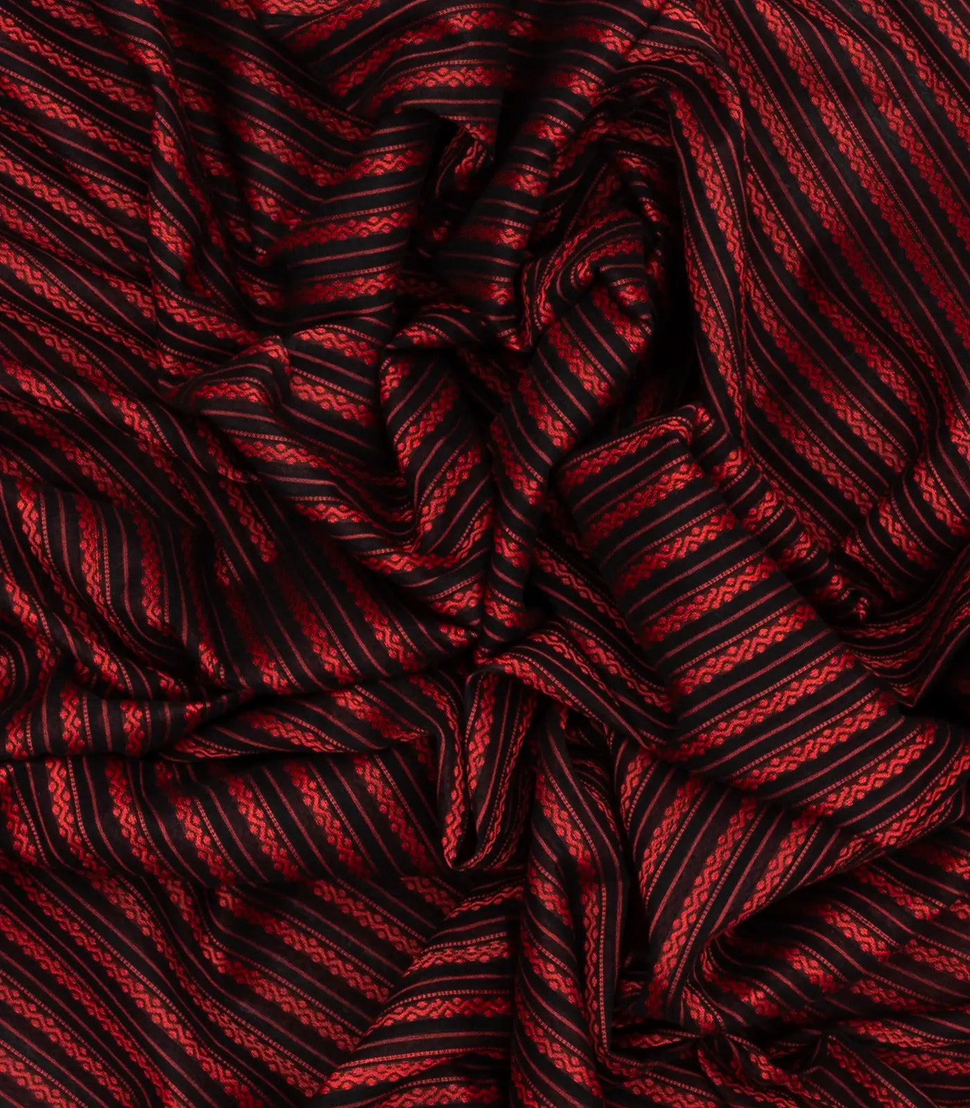 Black Handloom Bengal Cotton Saree With Floral Stripes