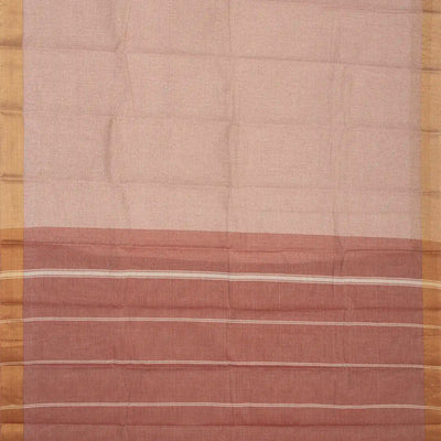 Brown Handloom Rasipuram Cotton Saree With Checks