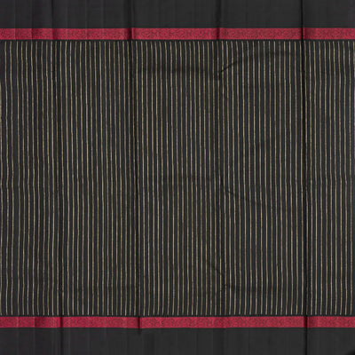 Mustard Handloom Kanchipuram Korvai Silk Saree With Mango Buttas