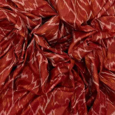 Crimson Handloom Orissa Cotton Saree With Tie & Dye Flower Motifs