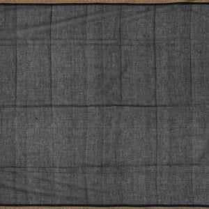 Black Handloom Bengal Cotton Saree With Mango Buttas