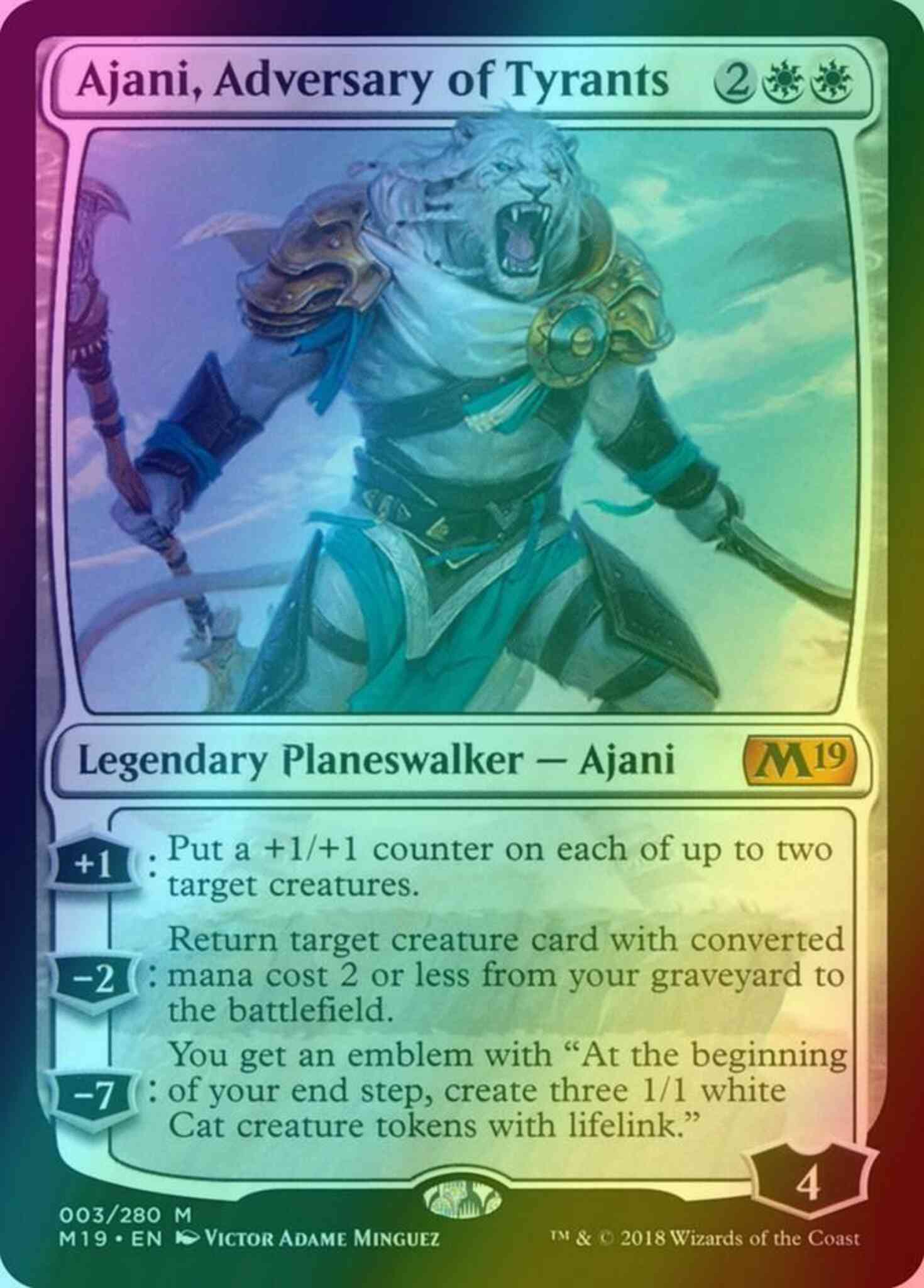 Ajani, Adversary of Tyrants [3] [Core Set 2019] [Foil]