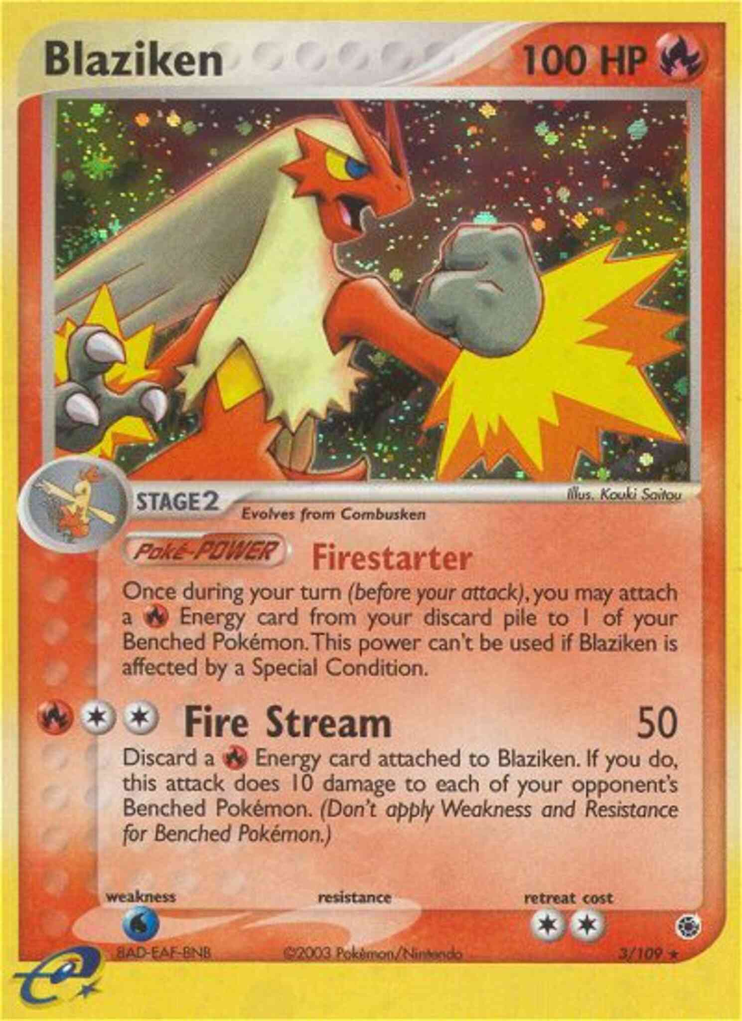 Blaziken - 3/109 - Rare Holo [ex1-3] [Reverse Holo]