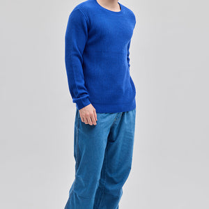 Dark Blue Fisherman Knit Sweater