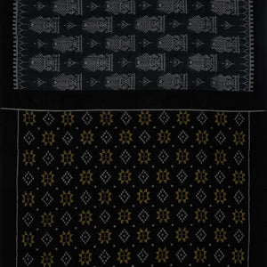 Black Handloom Orissa Cotton Saree With Tie & Dye Floral Motifs