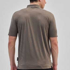 Grey Textured Stitchless Polo T-Shirt