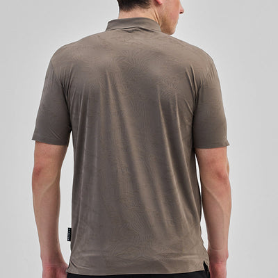 Grey Textured Stitchless Polo T-Shirt