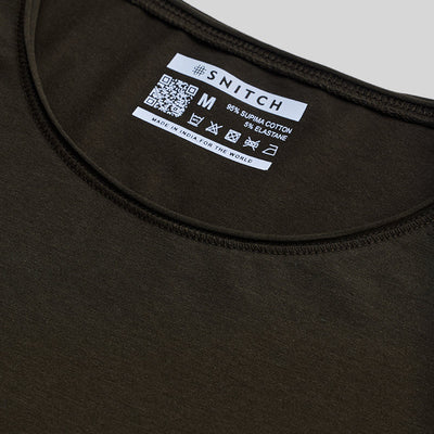 Olive Stretch Full Sleeve T-Shirt