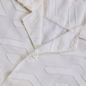 White Geometric Box Fit Shirt